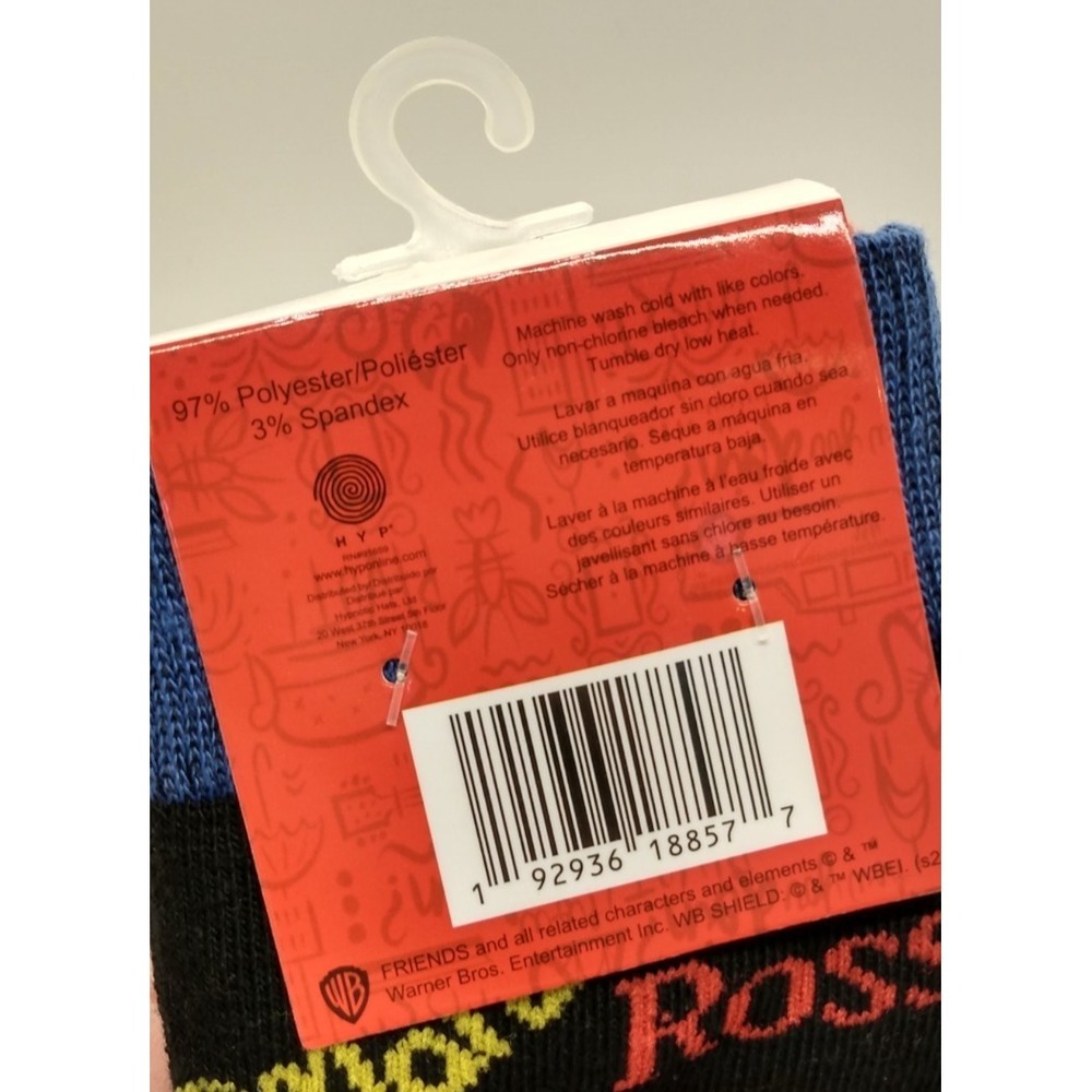 FRIENDS TV Show 2pk Novelty Crew Socks 90s Men's 6-12 TV Nostalgia Retrowear NWT - Picture 4 of 4